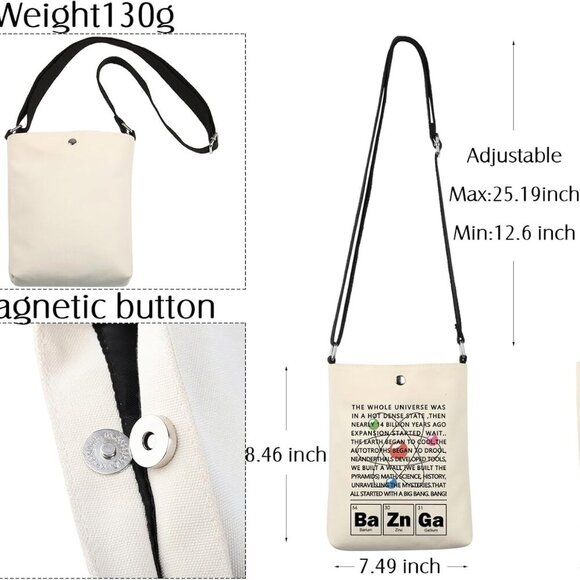 Fashionable and Durable Theory Crossbody Bag with Magnetic Pocket - Perfect Gift - Picture 2 of 7